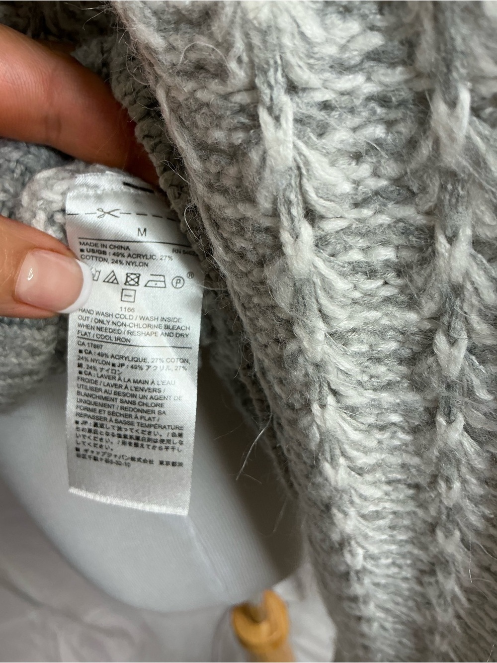 2296 - Textured Crewneck Sweater in Light Gray - Picture 6 of 7